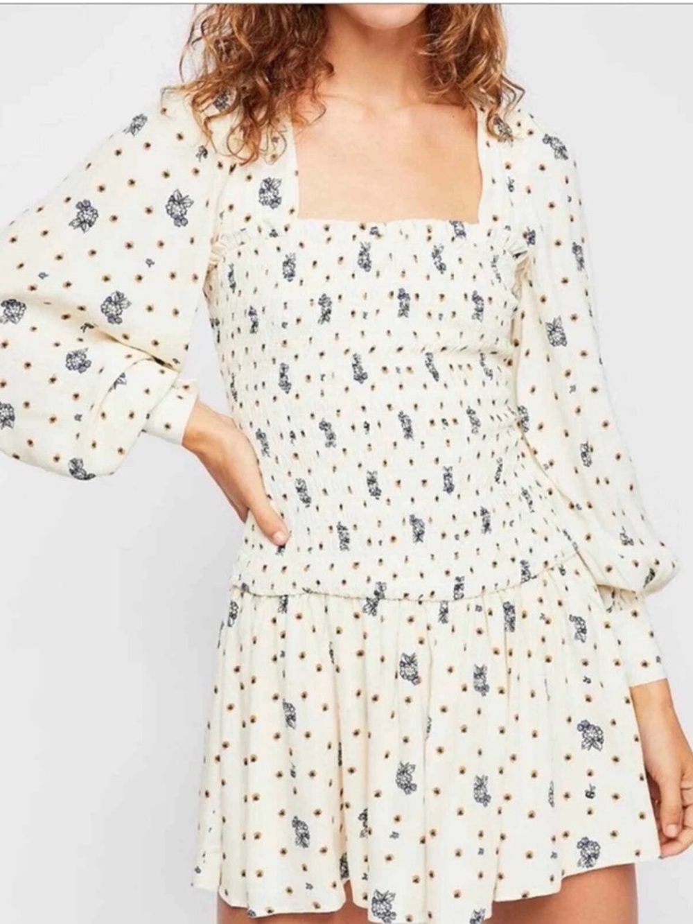 Free People Two Faces Long Sleeve Mini Dress